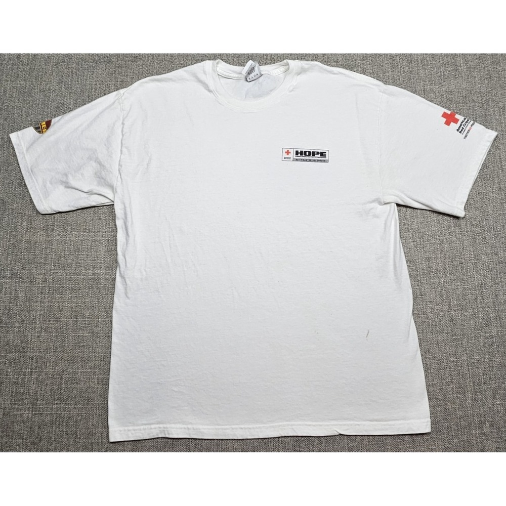 Vintage Hummer Owners Shirt Mens Large White HOPE Red Cross Disaster Response